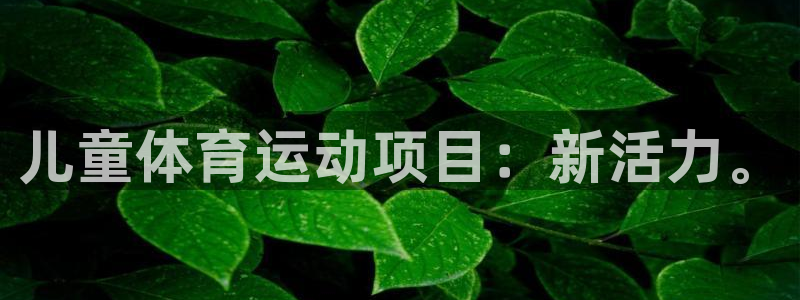 米兰体育官网下载平台:儿童体育运动项目:新活力。